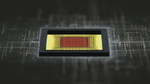 Pan | CPU | Computer Chip | Circuit Board - Technology Stock Footage 102089968