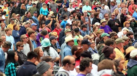 Pan Crowd Dancing to Music Stock Footage 884016