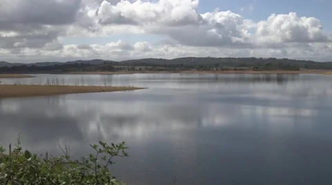 Pan of a dam on a cloudy day Stock Footage 61507638