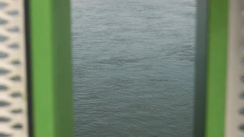 Pan from the Danube river to Apollo bridge in Bratislava Stock Footage 133121694