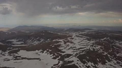Pan to dark storm in mountains Stock Footage 166304331