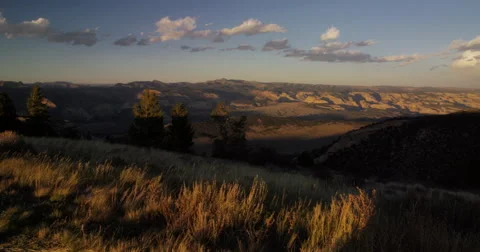Pan of Desert Landscape Near Hells Canyon Stock Footage 59579066