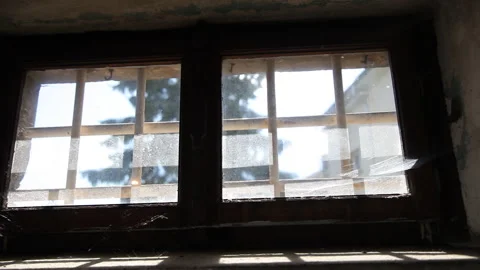 Pan of a dirty window Stock Footage 231405837