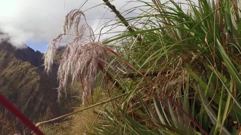 Pan discovering of mountains and clouds in Cusco, Peru Video stock 130433413
