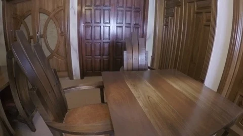 A pan display of a dining table Stock Footage 97208291