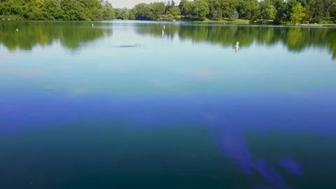 Pan from dock over quarry Stock Footage 170787577