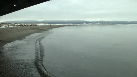 Pan-dolly under bridge winter Stock Footage 32347099
