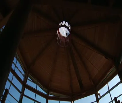 Pan down from ceiling to construction workers Stock Footage 21561298