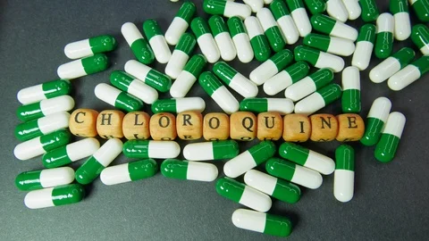 Pan down Chloroquine tablets for Covid-19 cure. 스톡 동영상 127513887