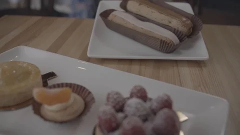 Pan down close up of pastries  動画素材 112821525