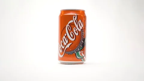Pan Down Coca Cola Can Stock Footage 125648273