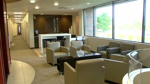 Pan Down Corporate Space Stock Footage 24818404