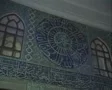 Pan down of decorative wall SD Footage
