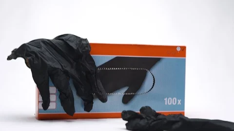 Pan Down Disposable Gloves Stock Footage 126014673