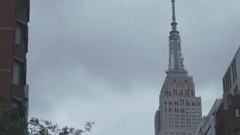 Pan Down from Empire State Building Stock Footage 130485185
