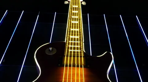 Pan Down of Hard Rock Cafe Sign - Las Vegas Stock Footage 65500675
