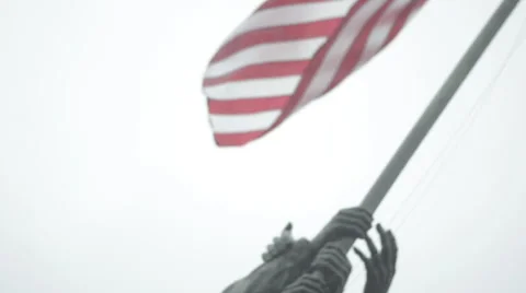 Pan down of Marine Corps War Memorial (Iwo Jima Memorial) 스톡 동영상 55107008