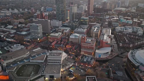 Pan down over Birmingham Canal Old Line West Midlands UK Stock Footage 325783331