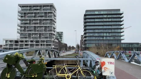 Pan down shot on decorated bicycles Video stock 168225406