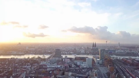 Pan Down Showing Deutz And Rhein Stock Footage 99309978