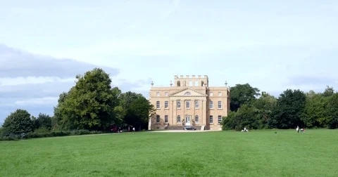 Pan down to stately house in south west England. Video stock 79289221