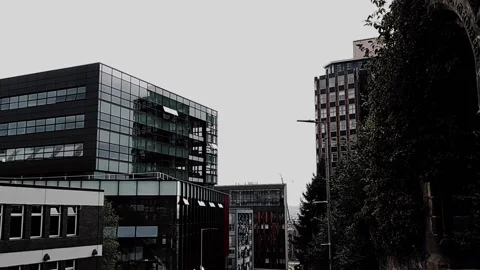 Pan down on a steep inner city road Video stock 160221825