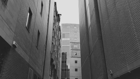Pan down on tall buildings Video stock 171836106