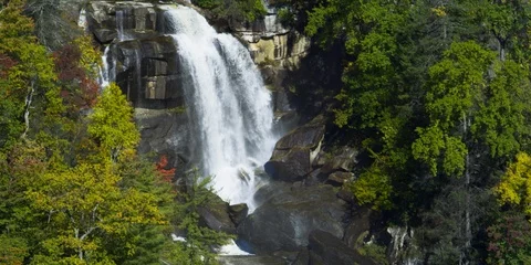 Pan-down of Whitewater falls in Western NC Mountains Stock Footage 103822074