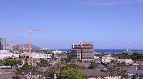 Pan of Downtown Honolulu Stock Footage 51997387