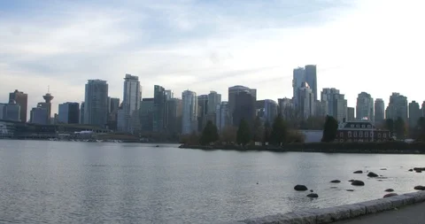 Pan from downtown to the seaport Stock Footage 120891884