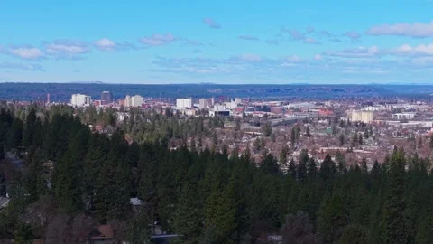 Pan of Downtown Spokane Stock Footage 341774042