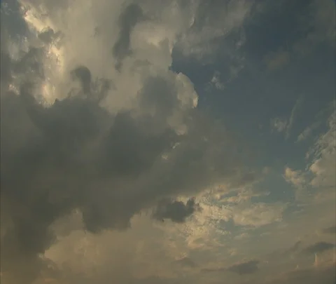 Pan of dramatic clouds in sky over Bali Stock Footage 86747336