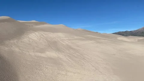 Pan on dune inside Great Sand Dune National Park in Colorado Stock Footage 274864927