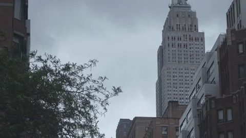 Pan up Empire State Building Stock Footage 130485175