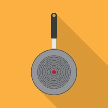 Pan flat icon with long shadow. Stock Illustration