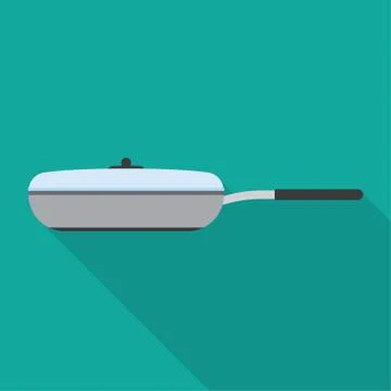 Pan flat icon with long shadow. Stock Illustration