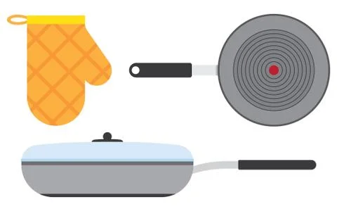 Pan flat icon with long shadow. Stock Illustration