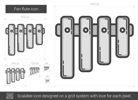 Pan flute line icon Stock Illustration