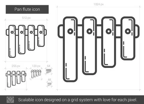 Pan flute line icon Stock Illustration