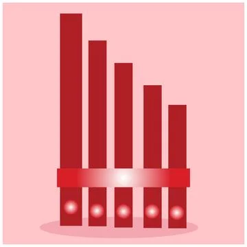Pan flute or pipe folk music instrument  vector  illustration Illustrazione stock