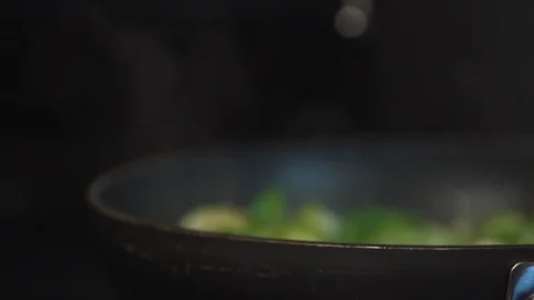 Pan of food being cooked Stock Footage 97532503