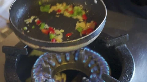 A pan with food on it Stock Footage 236665451