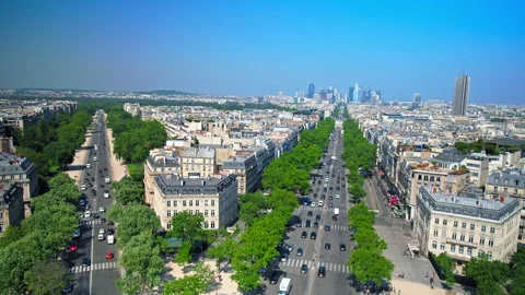 Pan footage of the panoramic view of Paris from above. Stock Footage 245453905
