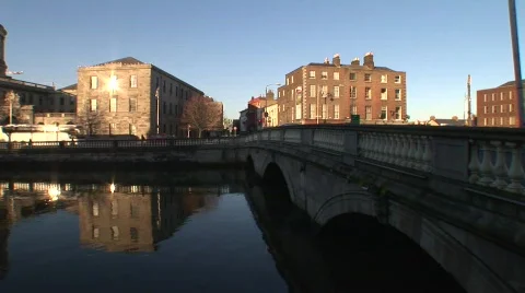 Pan to Four Courts, Dublin Stock Footage 396965
