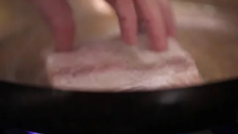 Pan fried black croaker fish Stock Footage 133206687