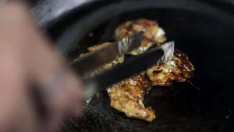 Pan fried Chicken Stock Footage 132582522