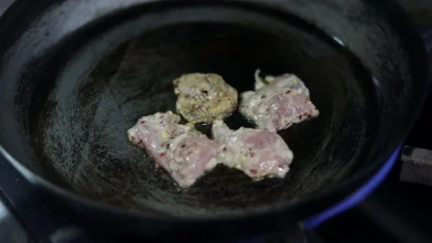 Pan fried Chicken Stock Footage 132582570