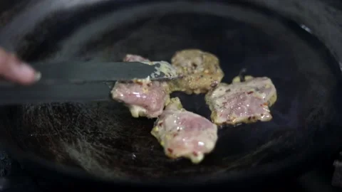 Pan fried Chicken Stock Footage 132582587