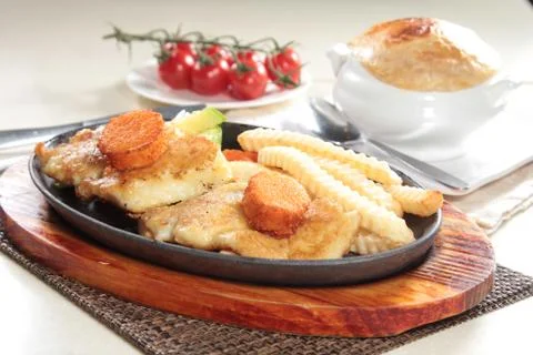 Pan fried chicken Foto stock