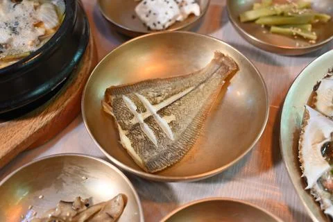 Pan Fried Flounder Stock-Fotos